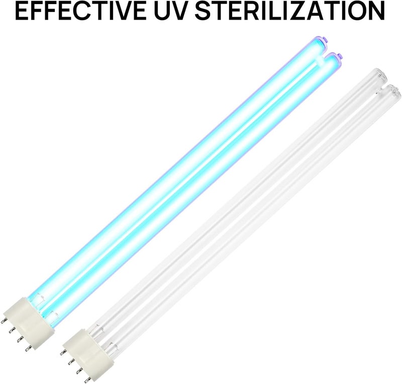 TURBRO مصباح UV بقوة 36 واط، مصباح UV مع قاعدة 4 دبابيس 2G11، بديل لمصابيح UV36D و UV36P و UV72P، لتنظيف الهواء وأنظمة التكييف والبرك، بطول 15.2 بوصة، عبوة من 2 - Image 2
